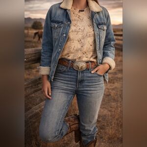 NWT Marigold Kiss Cowgirl Show Graphic T-Shirt Size Medium